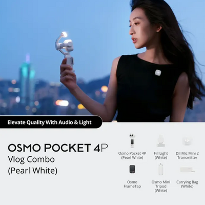 DJI Osmo Pocket 4P Vlog Combo Pearl White